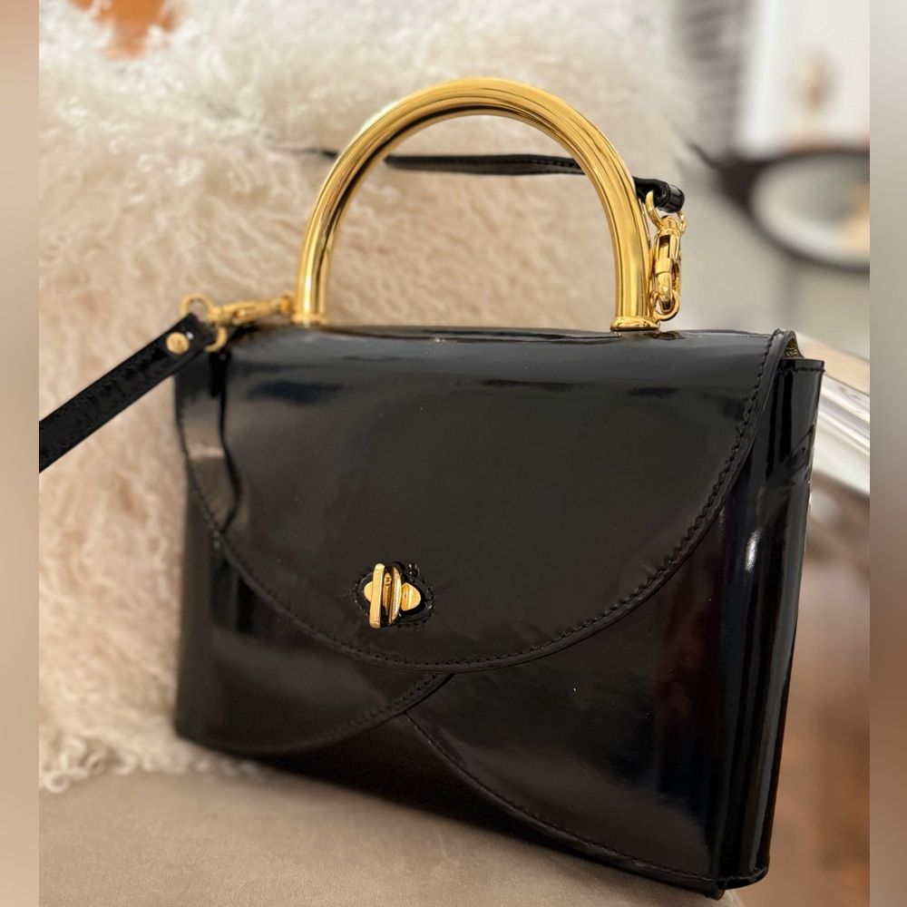 Unique Walter Steiger patent leather made in Italy origami purse